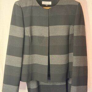 NWT Gray Striped Women's Jacket and Matching Skirt 16